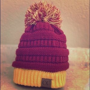 Maroon and Yellow Women’s Beanie